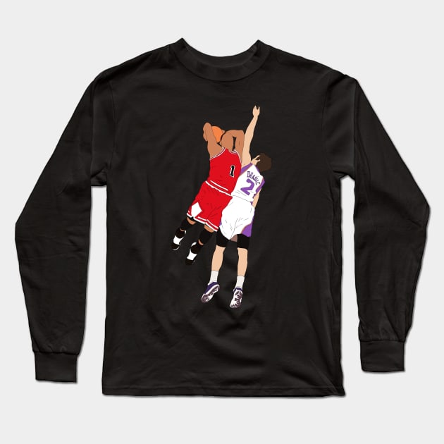 Derrick Rose Dunk On Goran Dragic Long Sleeve T-Shirt by rattraptees